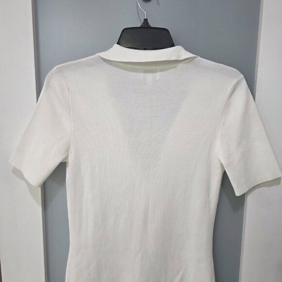 Sundeh Women’s White Button-Down Polo Collar Mini Dress – Size M – Short Sleeve - Picture 9 of 11